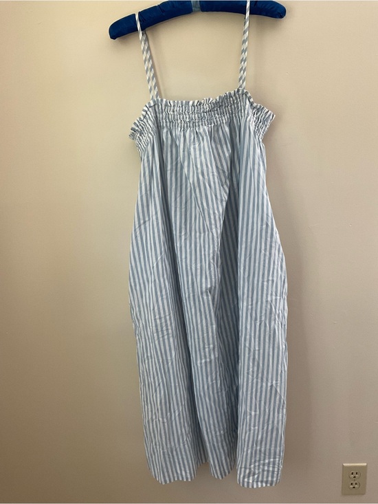 pistola Dresses & Skirts - pistola Blue and White Striped Smocked Neck Top